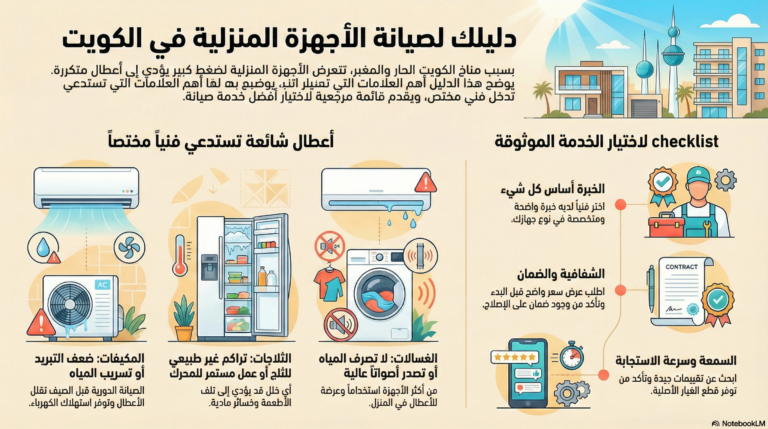 دليلك الشامل لصيانة الأجهزة المنزلية في الكويت: متى تحتاج فني؟ وكيف تختار الخدمة الصحيحة
